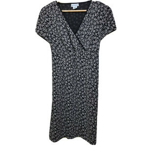 Motherhood Womens Maternity Dress Size Medium Black White Ties In Back